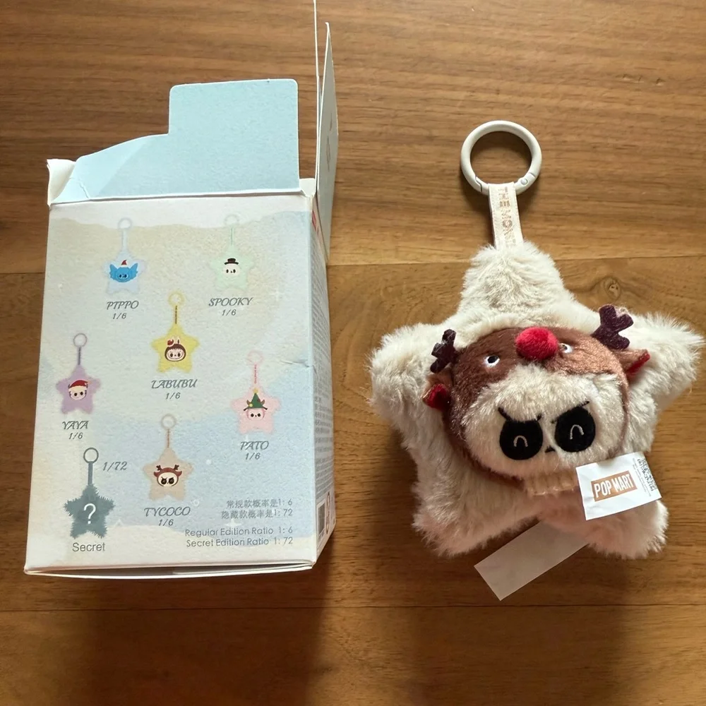 Popmart the monsters tycoco sparkly plush Star-Shaped Keychain pendant